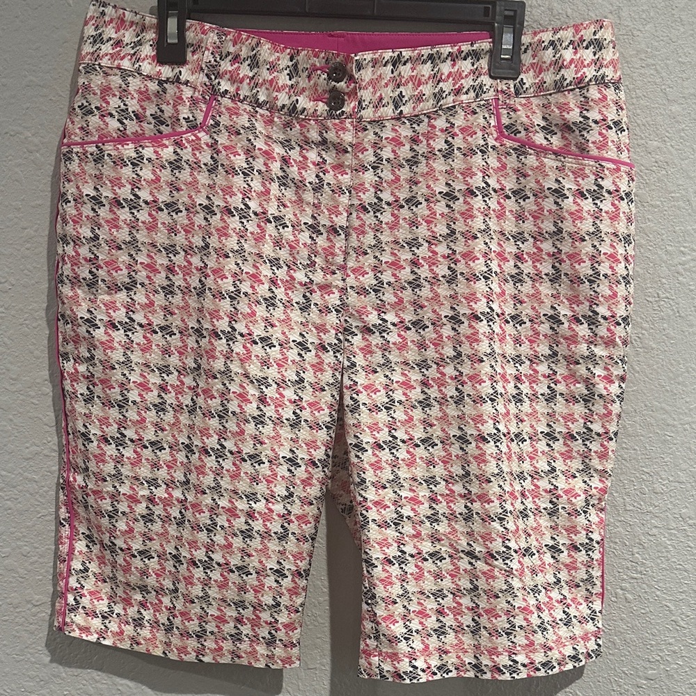 Chase 54 Pink Houndstooth Women's Shorts size 12